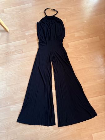 Schwarzer, eleganter Neckholder Overall Gr. XS, sehr weich