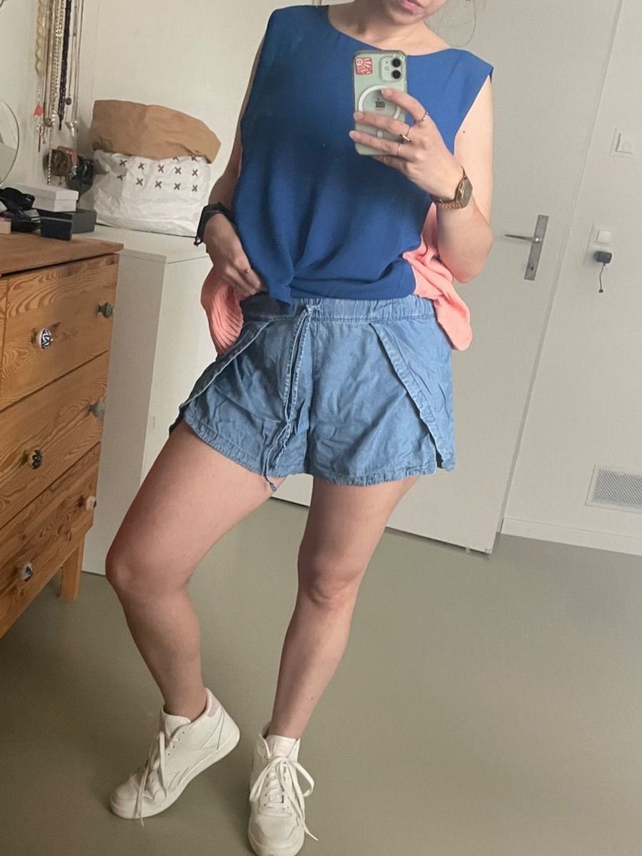 Mango Pantaloni: Short portefeuille Mango lyocell M | Mango Wickelshort Denim – Usato da Zürich venduto da AnnaSa 1