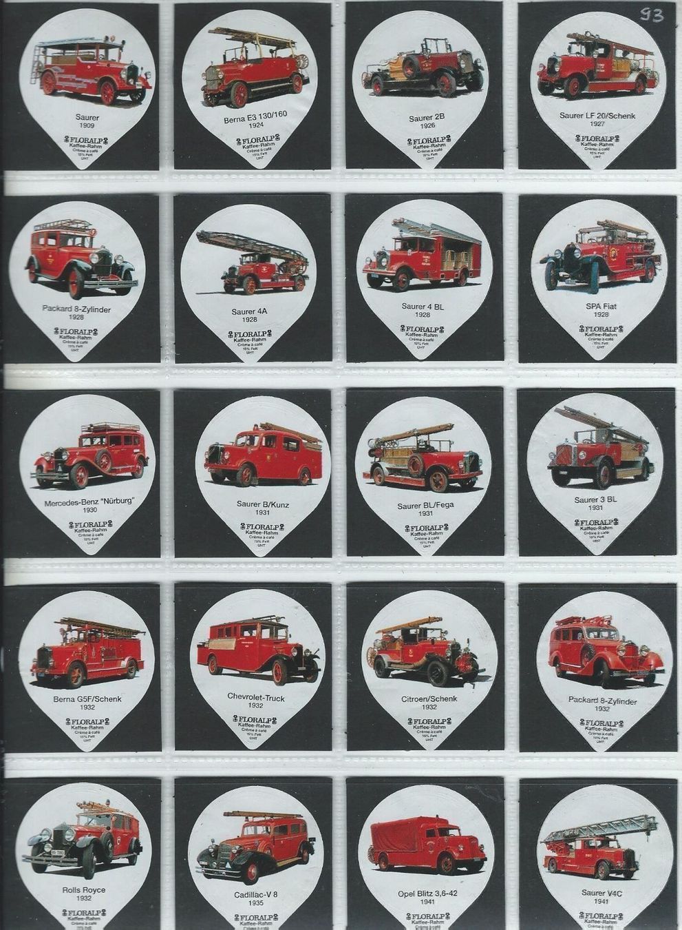 Kaffeerahmdeckel: KRD Feuerwehrautos  1992  68A – Gebraucht aus Hochdorf von Teger02