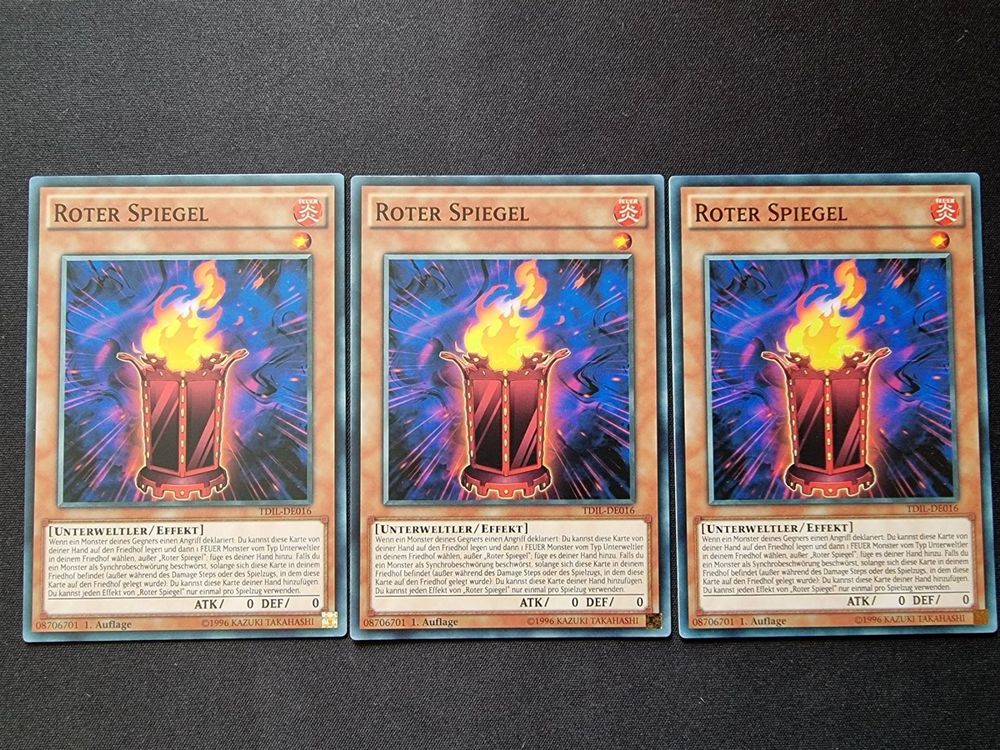 Yugioh Sammelkarte „Roter Spiegel“ – Deutsch, Near Mint, Inkl. Ultra Pro Toploader Zum Schutz
