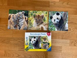 Ravensburger Kinderpuzzle Tiere – 3x49 Teile ab 5 Jahren