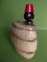 Vintage Keramik Rumfass mit originellem Mauren Holz Zapfen