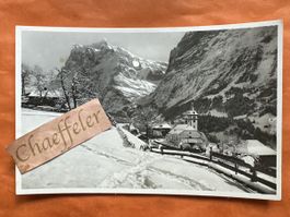 Alte Winter Postkarte, aus Grindelwald, Kirche 17.11.39