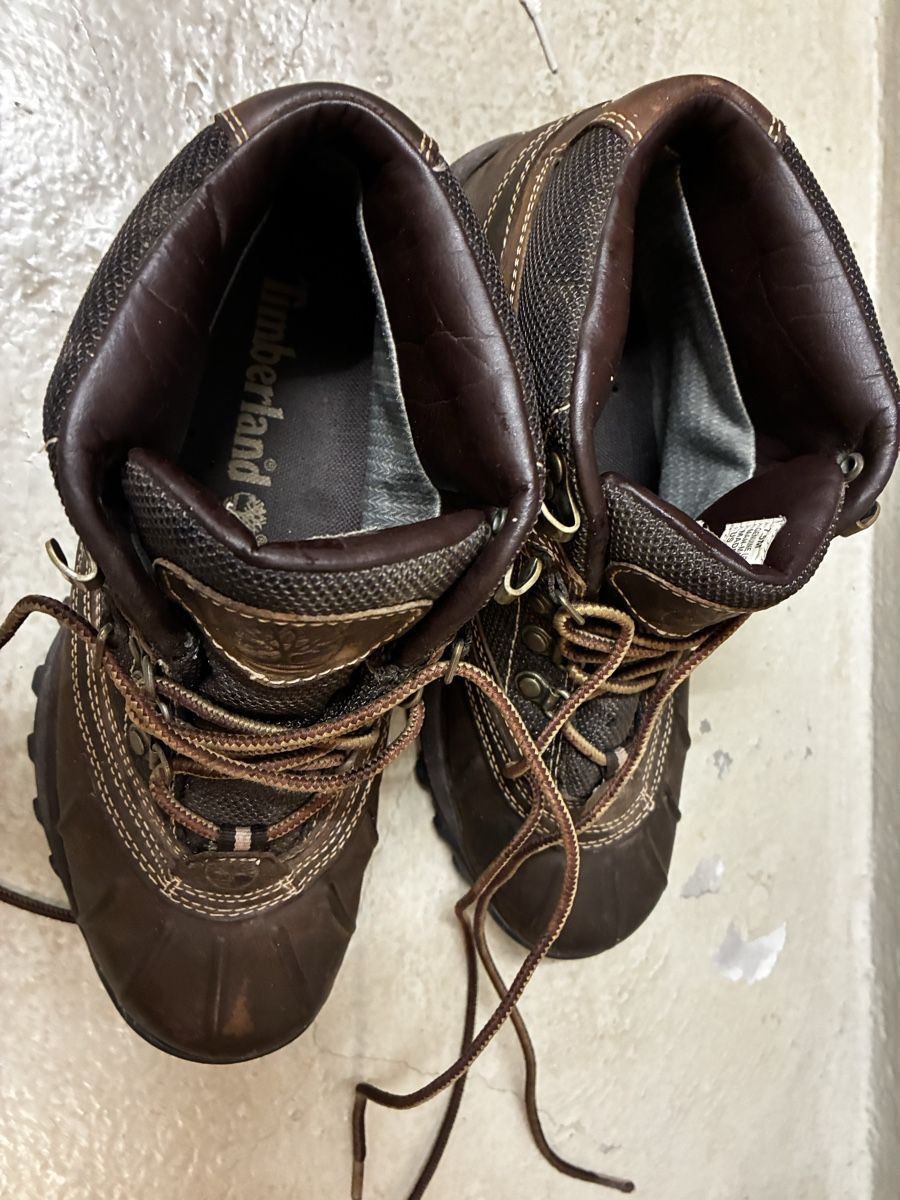 Timberland Scarpe da uomo: Timberland Brown Leather Boots - Men's Size 7.5 – Usato da Schaan venduto da RicX-10