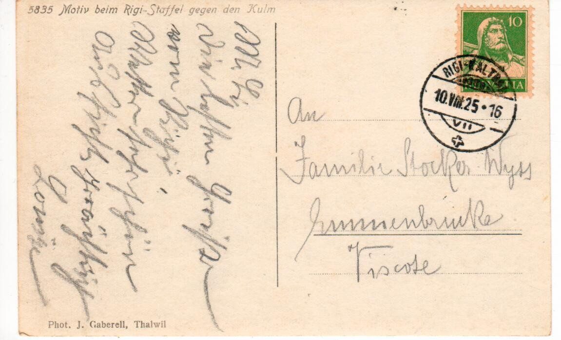Cartoline postali: Motiv beim Rigi Staffel  1925 – Usato da Wolhusen venduto da Curver9 1