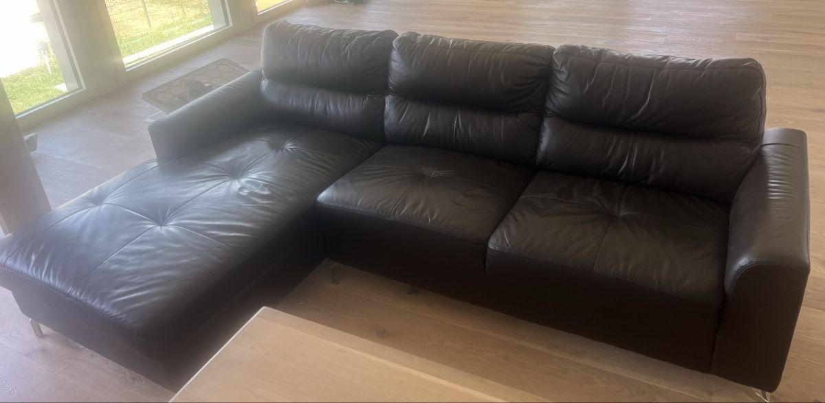 Divani: Ecksofa Leder dunkelgrau gebraucht Grösse L – Usato da Muri AG venduto da Astrit304