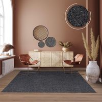NEU 🟰 200x290cm! XXL Teppich Antrazith meliert waschbar