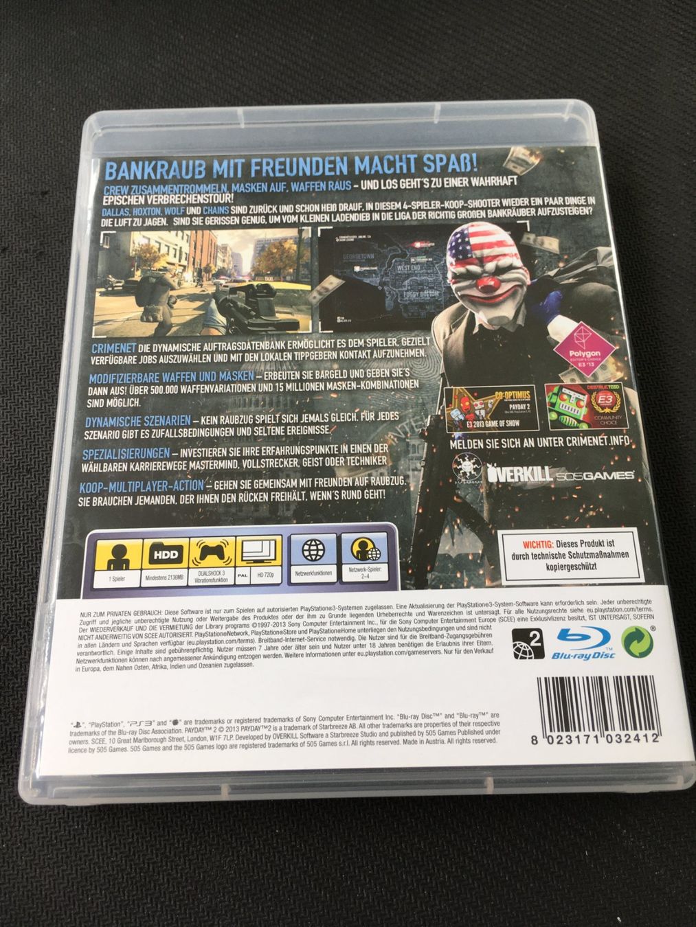 Sony Giochi: Payday 2 - Playstation 3 / PS3 – Usato da St.Gallen venduto da Punktchen01 1