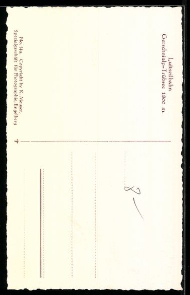 Cartoline postali: AK Gerschnialp-Trübsee, Luftseilbahn – Usato da Berlin venduto da bartko-reher 1