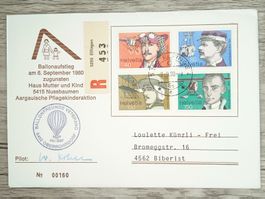 TR105 Enveloppe Suisse + Timbre 1980