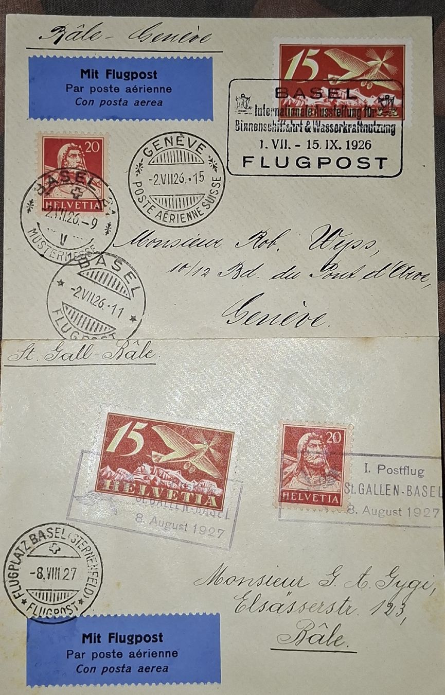 Tous les timbres: Flugpostbrief / Basel /St. Gallen Basel – D'occasion à Balgach par SIMEON27