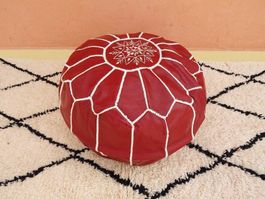 Pouf  Marocain en Cuir de Marrakech