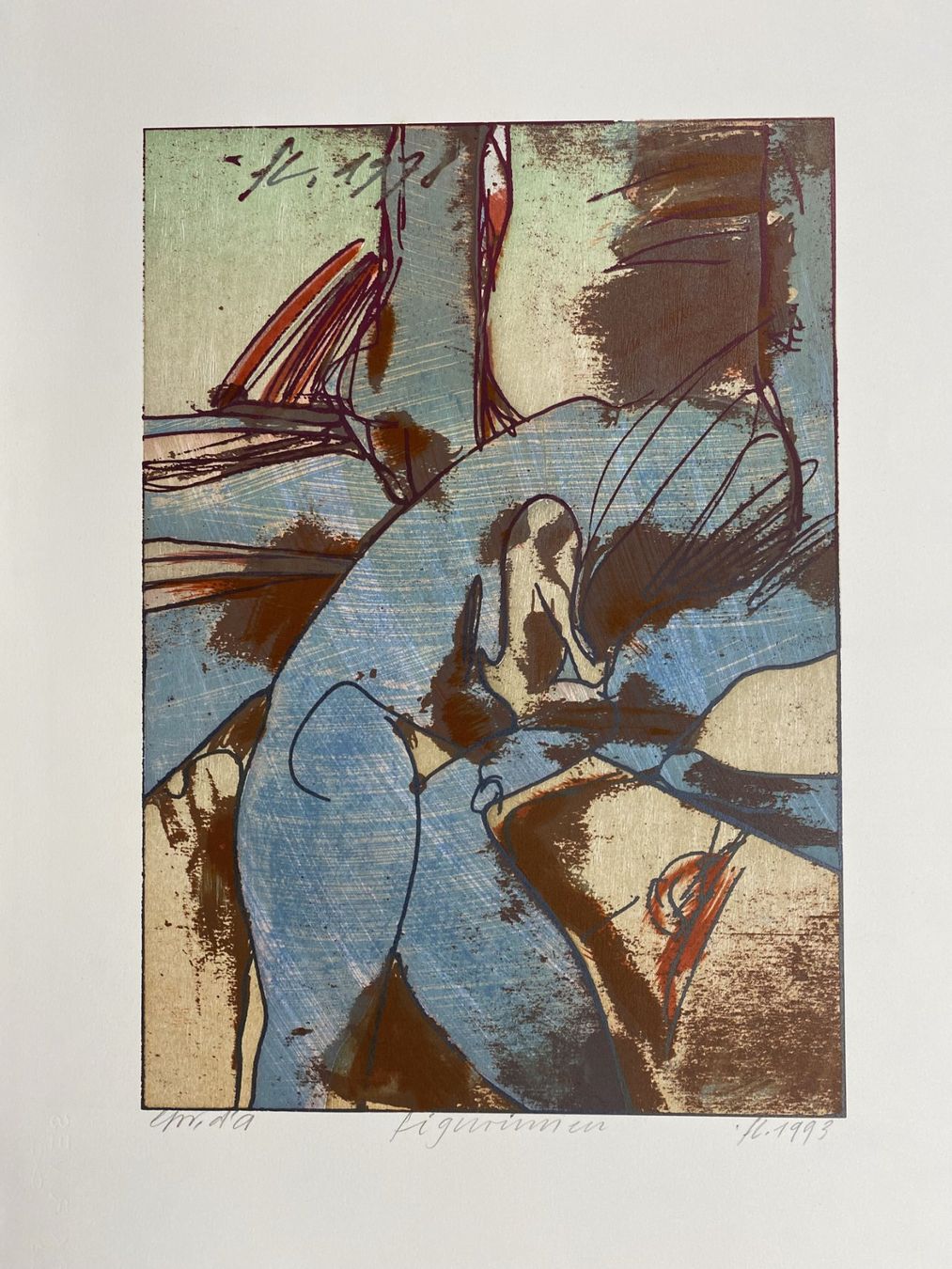 Holzschnitte: Franz Eggenschwiler : Holzschnitt "Figurinnen" 1993 – Neu (gemäss Beschreibung) aus grenchen von Belarte