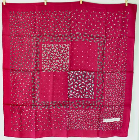 CHRISTIAN DIOR, SEIDENSCHAL, BLÜTENMOTIV, VINTAGE.