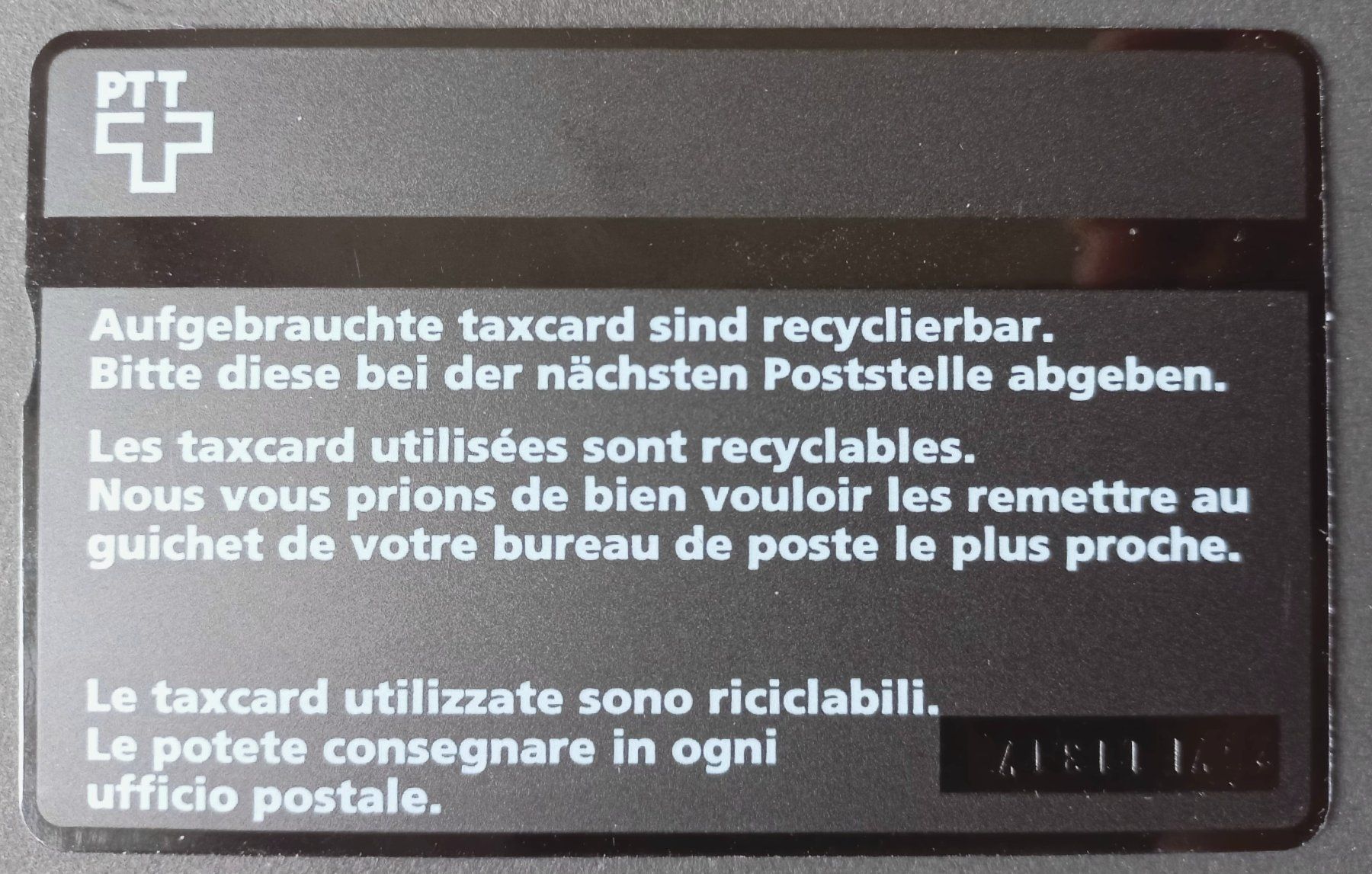 Swisscom Schede telefoniche: Taxcard - PTT 10.-  - CH – Usato da Niederuzwil venduto da lubimaja 1