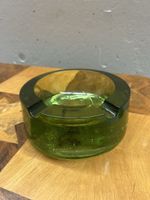 Grüner Glas Aschenbecher, Vintage, 70er Jahre