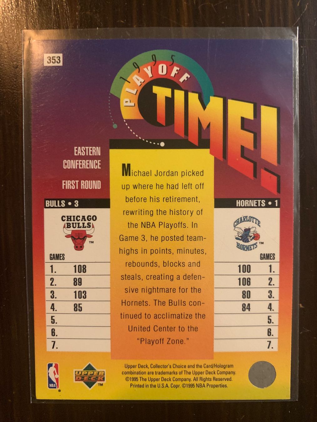 Nba Carte collezionabili: Carte de basket Michael Jordan Upper deck 1995 – Usato da lausanne venduto da yannickSchnider 1