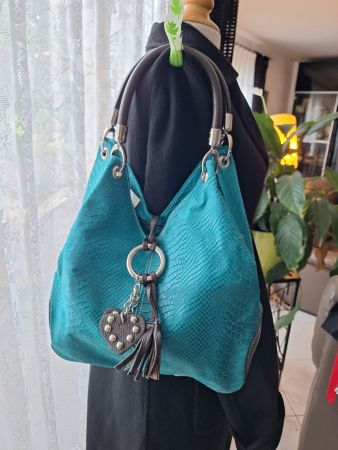 Sac en cuir turquoise