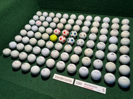 100 gebrauchte Golfbälle Markenmix „Spezial“ (Set 035)