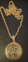 Kette mit Anhänger goldfarben oval islamisch