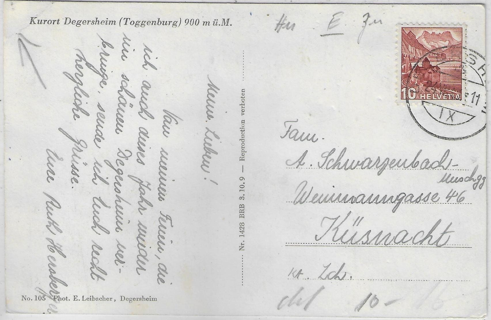 Cartoline postali: Kurort Degersheim - Generalansicht – Usato da Ettingen venduto da Kartenplanet 1