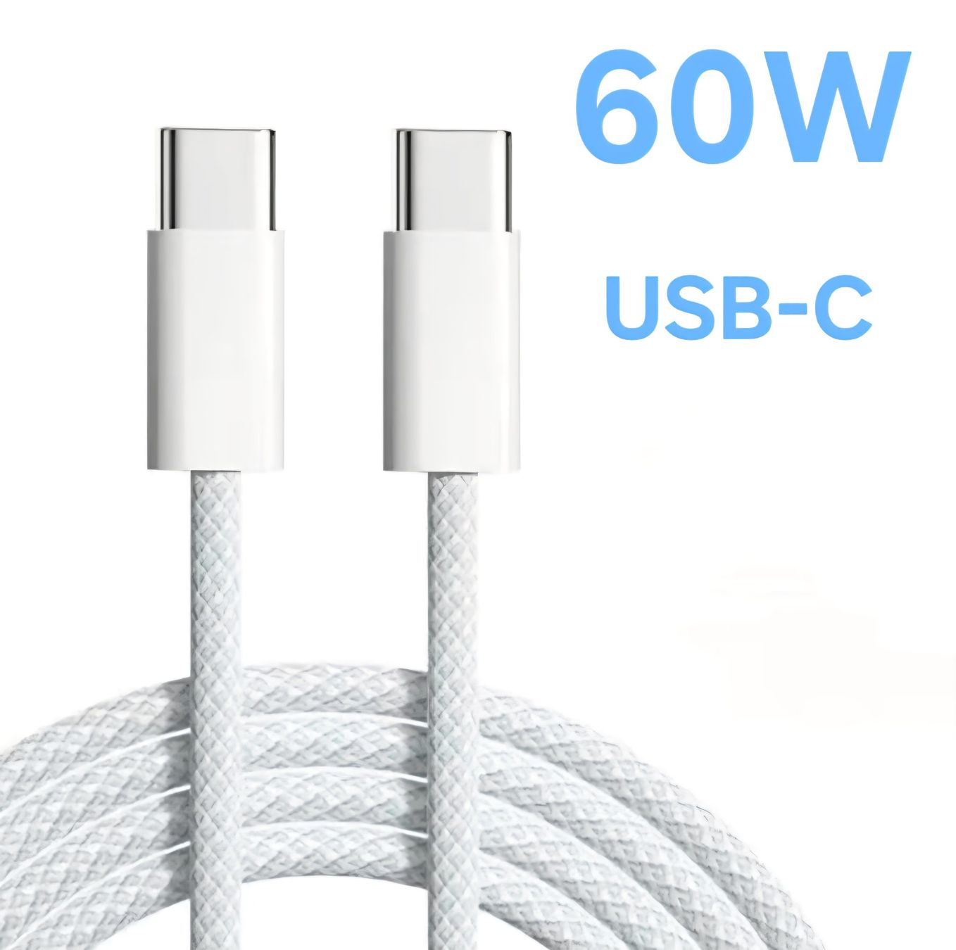 Cavi: 60W USB‑C Kabel / PD / gewebt / Câble / Cavo / cable / weiss – Nuovo e nell'imballaggio originale da Uster venduto da -FPS-