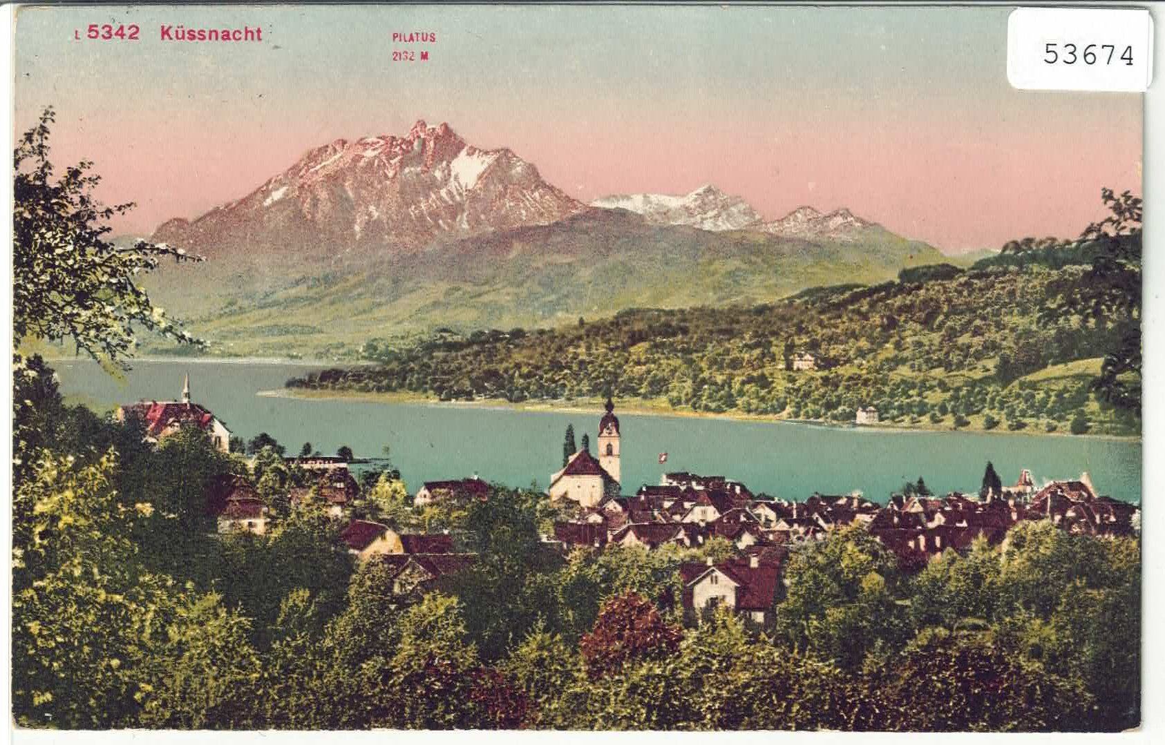 Cartoline postali: Küssnacht - Generalansicht - Litho – Usato da Ettingen venduto da Kartenplanet