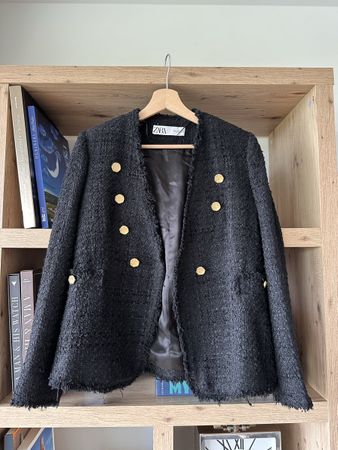 Blazer noir style chan*l, S, Zara, New