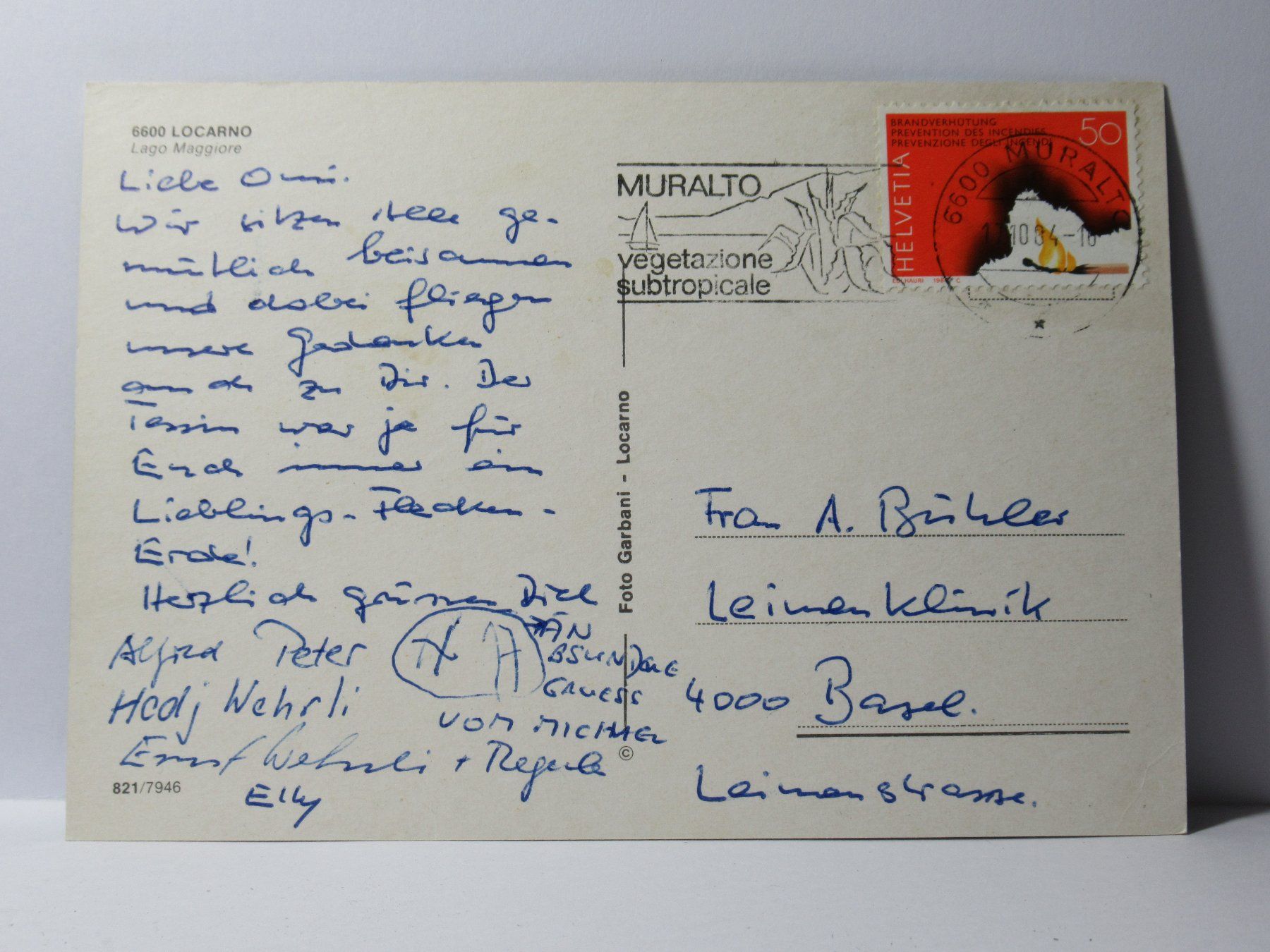 Ansichtskarten: Lago Maggiore 1984 – Gebraucht aus Grenchen von Bluemchen1900 1