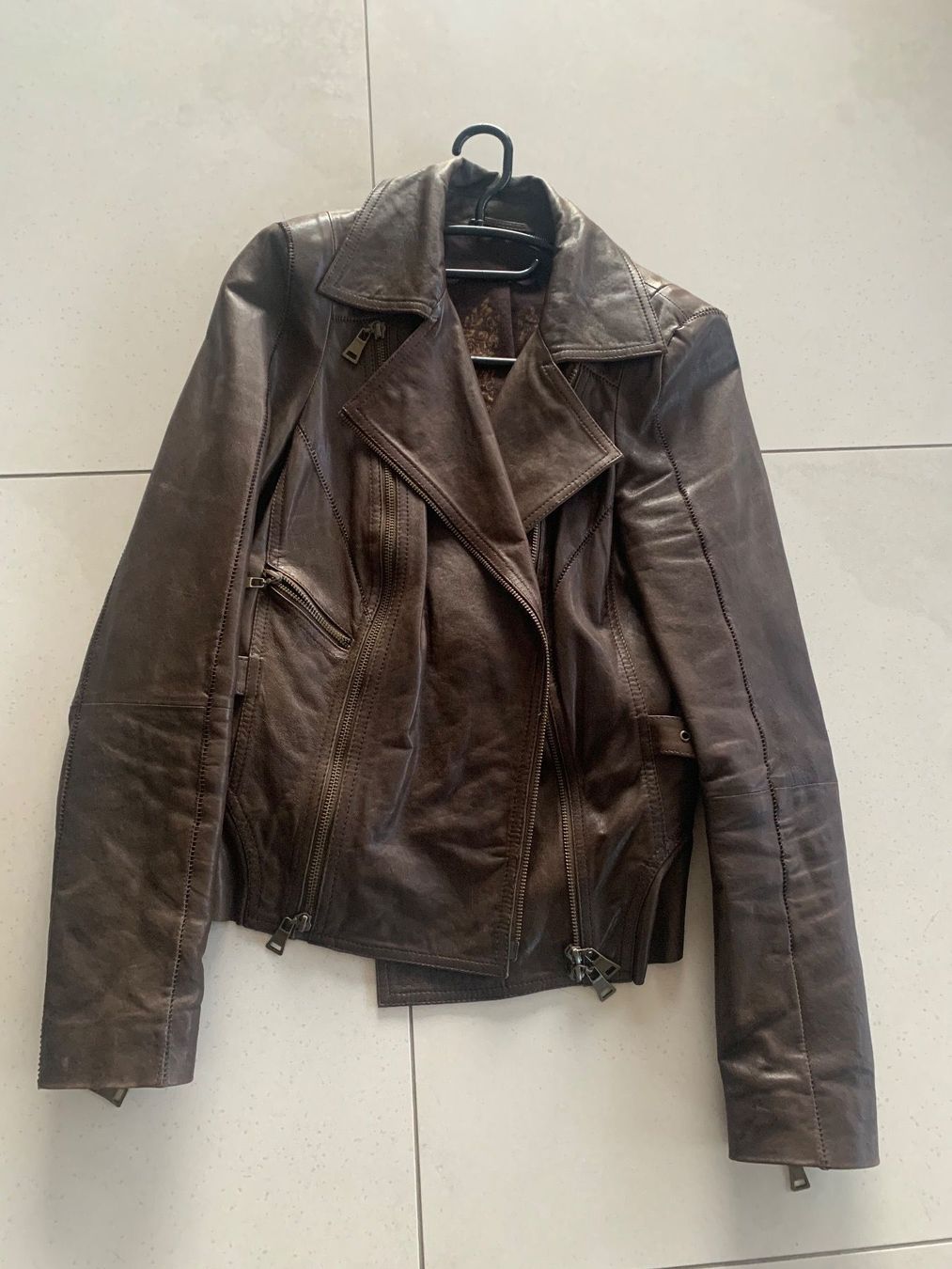 Giacche: Braune edle Lederjacke, 100% Lammnappaleder – Usato da Meggen venduto da koalajunge