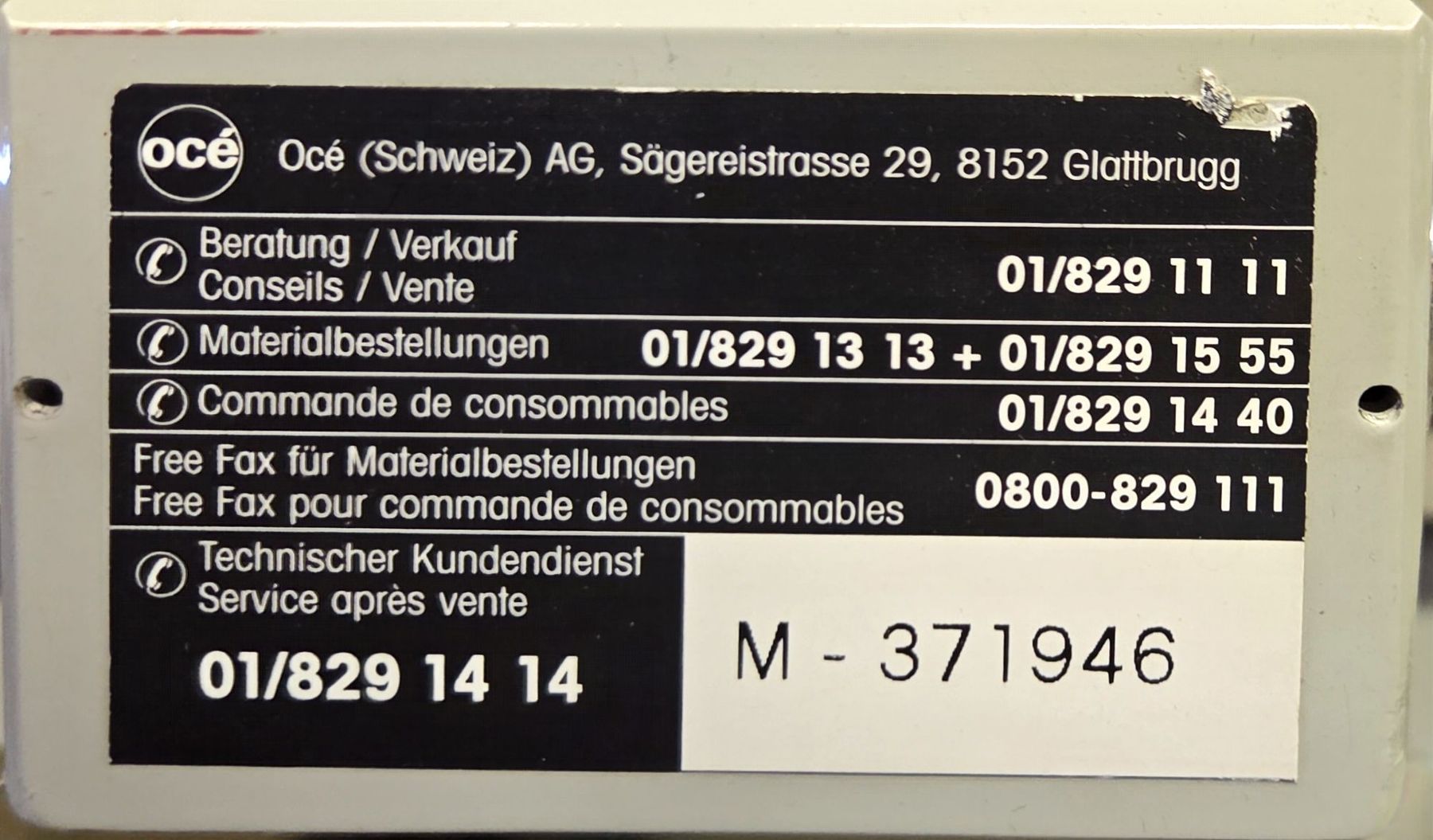 Toutes les machines: Océ Rollen-Schneidemaschine – D'occasion à Rickenbach Sulz par Kodachrom 3