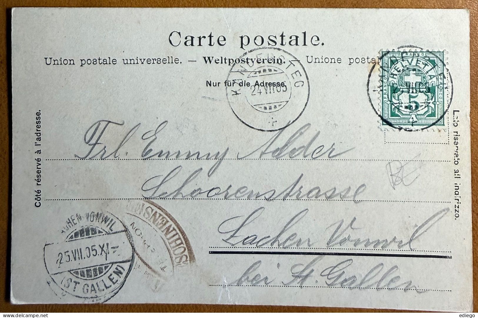 Cartoline postali: Oeschinensee 1905 – Usato da Lutry venduto da Ediego 1