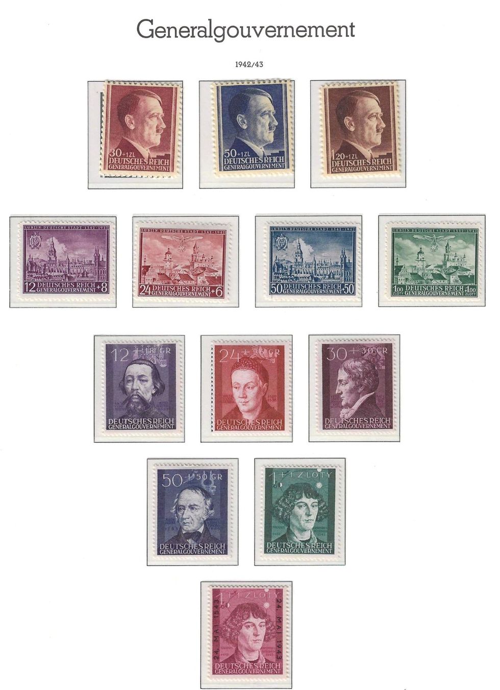 Alle Briefmarken: Sammlung  Generalgouvernement 1940 - 1945 – Neu (gemäss Beschreibung) aus Gümligen von Geniusbuy 2