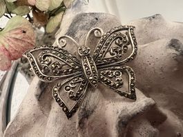 Schmetterling Vintage Borsche 925 Silber Markasiten  edel