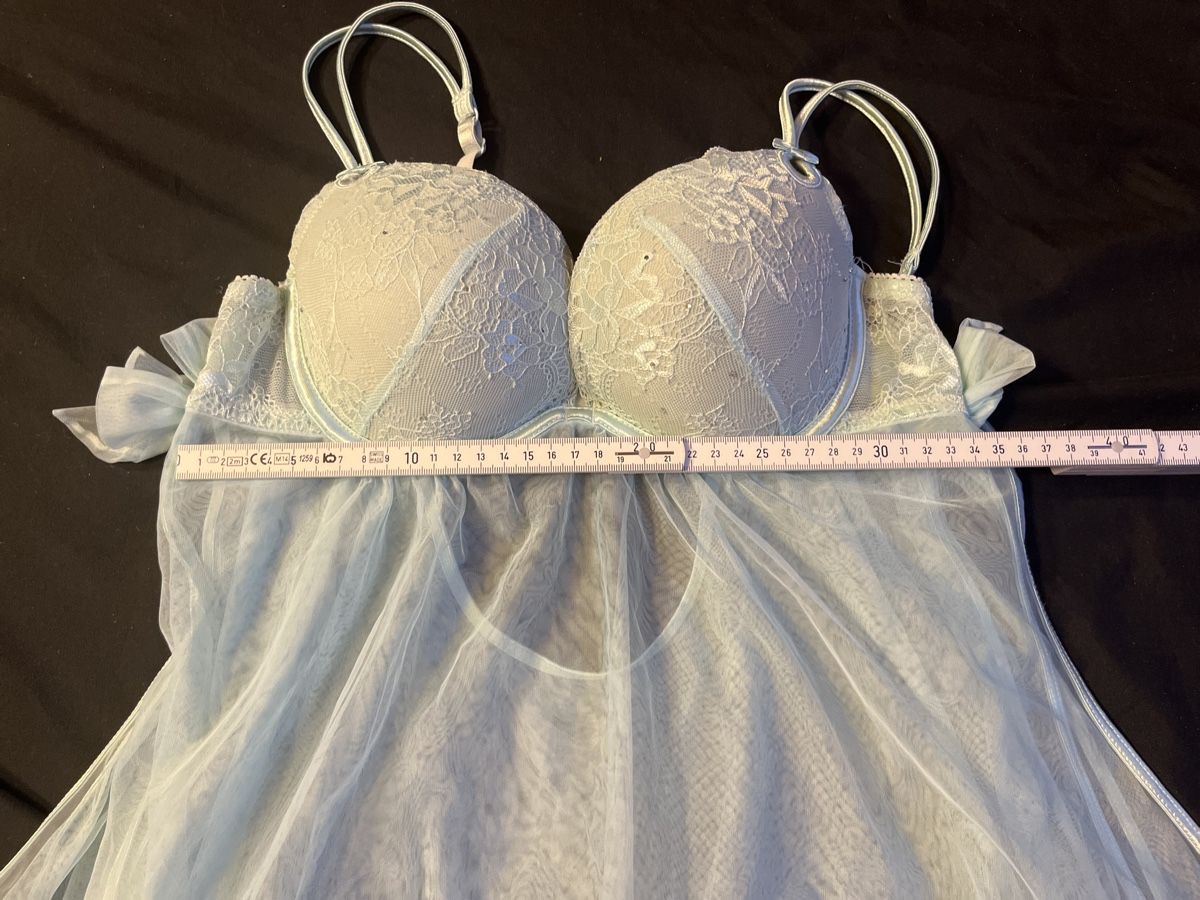 Sonstige Unterwäsche: Verführerisches Neglige, Gr. 70C, Hellblau, Spitze – Gebraucht aus Kaisten von saleforfun 5