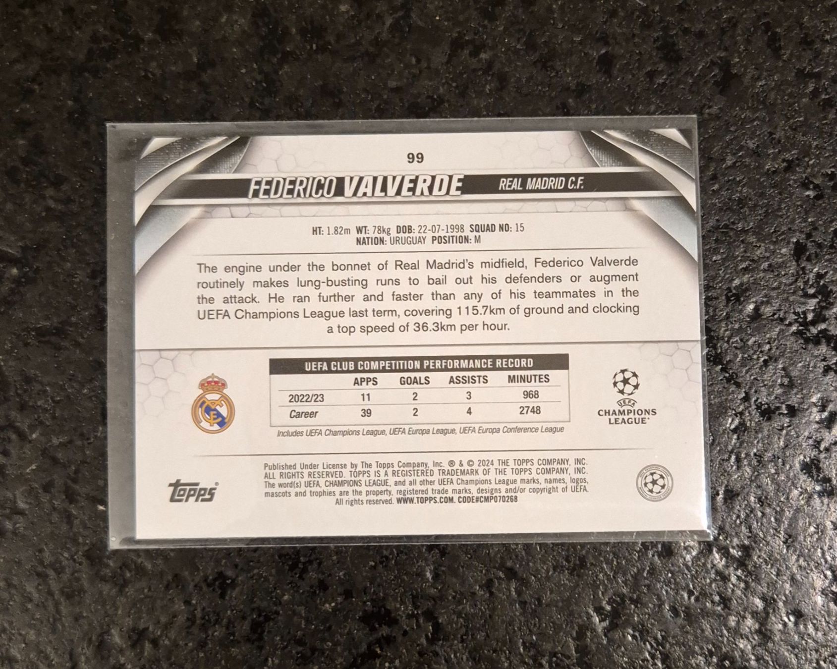 Topps Carte collezionabili: Federico Valverde - Real Madrid - Topps – Nuovo (secondo la descrizione) da Burg AG venduto da Danoe 1
