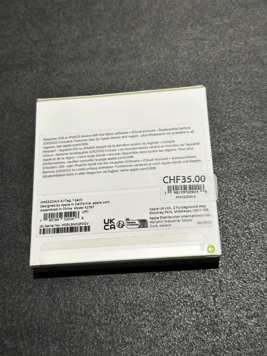 Apple Portachiavi: Apple AirTag 1er Pack neu – Nuovo e nell'imballaggio originale da Eglisau venduto da Brewster1 1