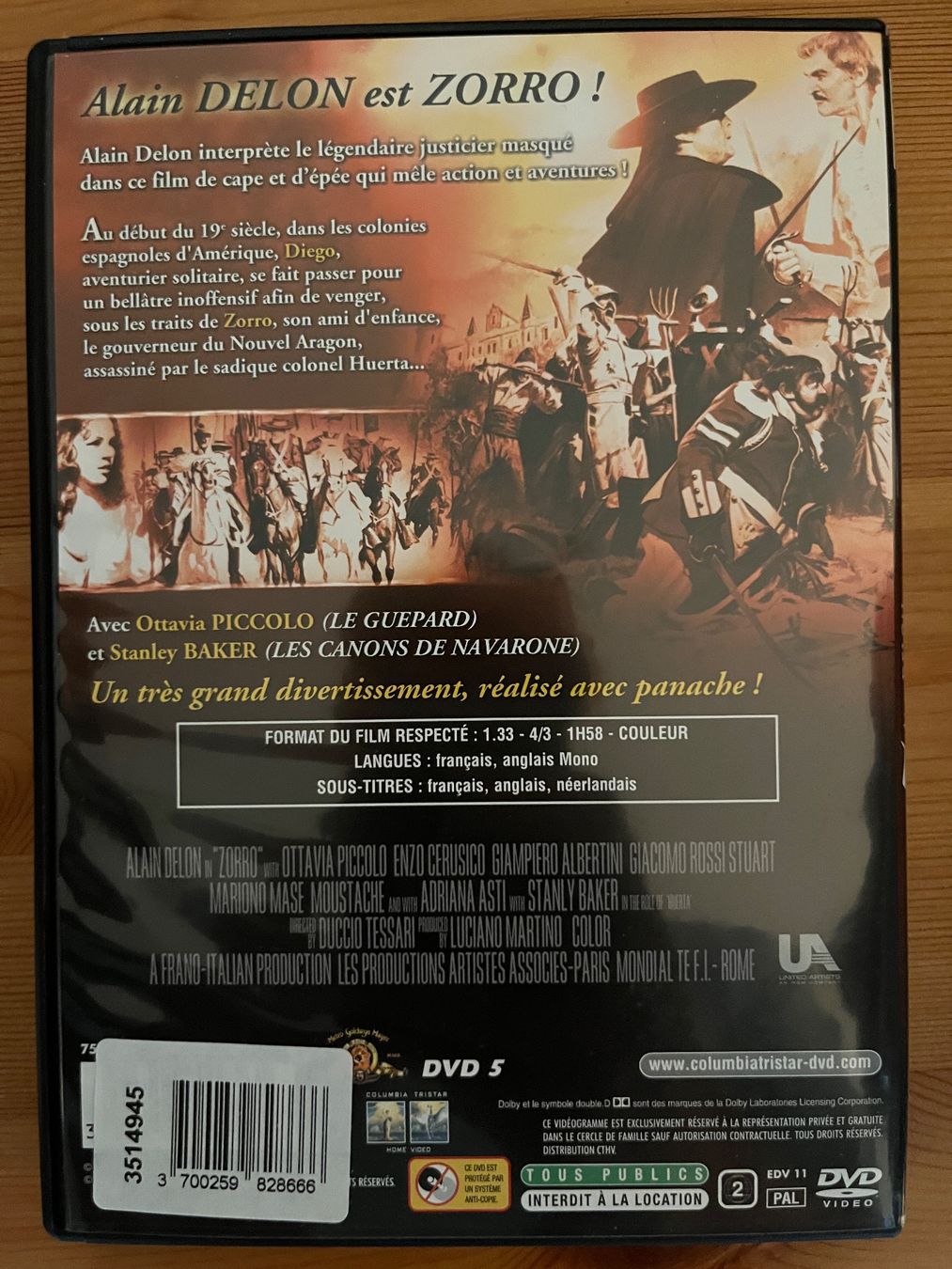 Tutti i DVDs: ZORRO - ALAIN DELON – Usato da Lausanne venduto da sbar224 1