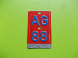 Velonummer / Fahrradnummer AG 88