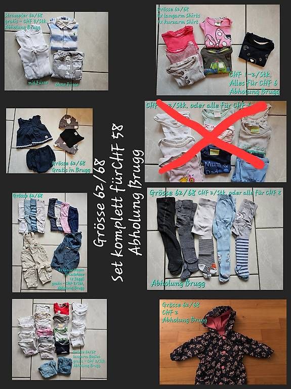 Kleiderpakete & -sets: Kleiderset oder Einzelstücke Grösse 62/68 – Gebraucht aus Brugg AG von man_cx5c