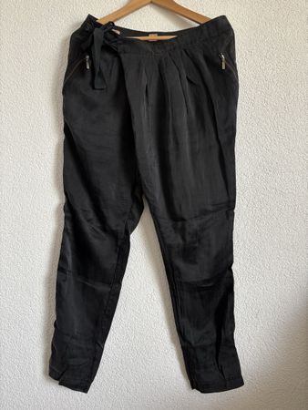 Schwarzi BOSS Orange Hose, Seide, Comfort Fit, Grösse 38