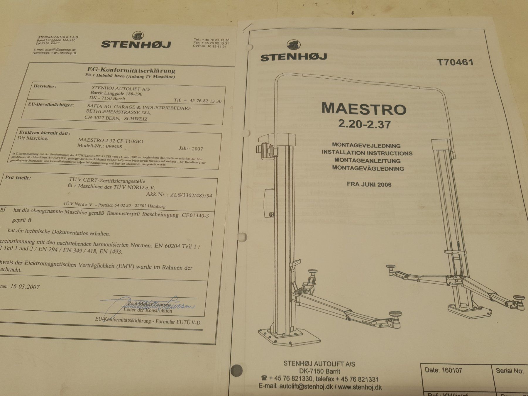 Piattaforme elevatrici & Crick: Autolift 2 Säulen Stenhoj 3200KG – Usato da Auw venduto da buetler01