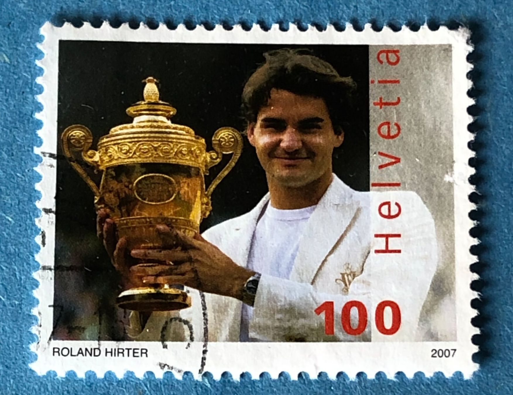 Tutti i francobolli: Nr.1229 GESTEMPELT Roger Federer 2007    – Usato da Aarau venduto da Billa007
