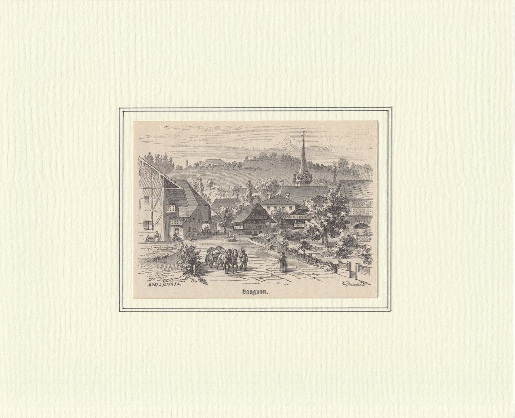 Incisioni: LANGNAU, HOLZSTICH 1875 – Antico da Grüningen venduto da Kartensammler 1