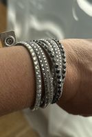 Bracciale avvolgente argento con strass- Nuovo! Elegante!
