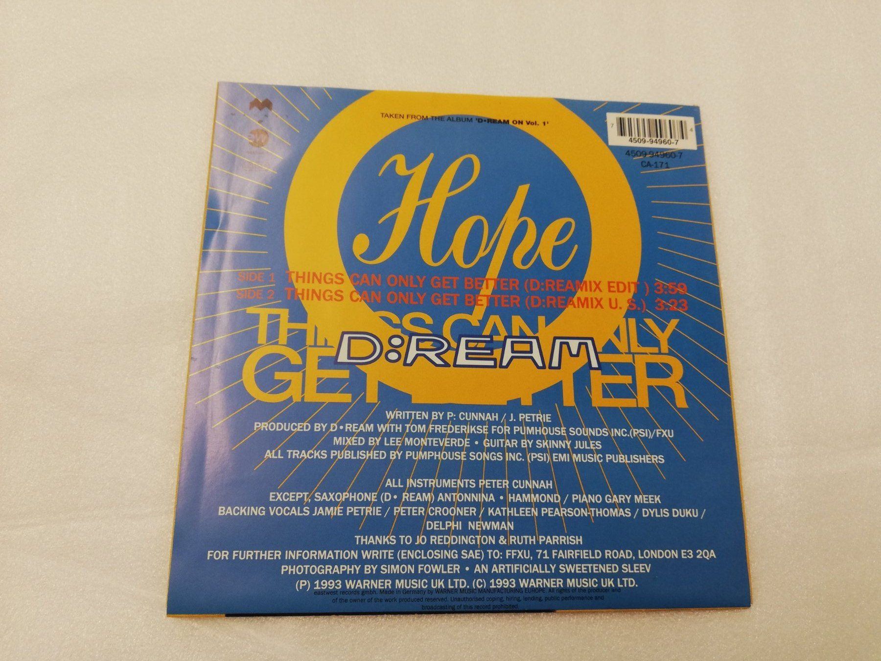 Schallplatten: D:REAM - THINGS CAN ONLY GET BETTER (SINGLE 7") – Gebraucht aus Bern von Vinylsound.ch 1