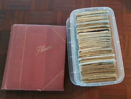 Lot Ansichtskarten in Box und Album, Motiv Karten