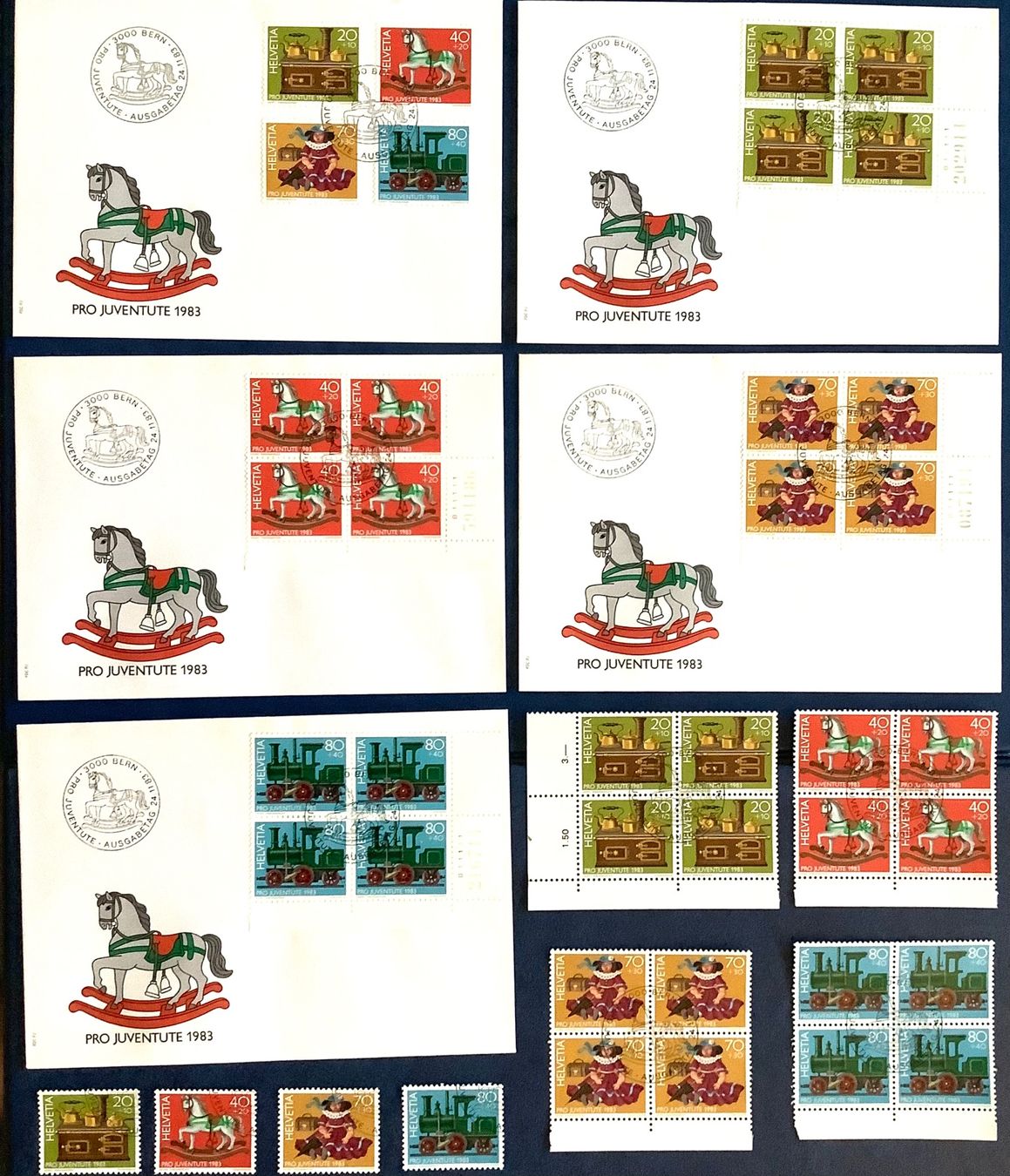 Tutti i francobolli: 1983 Pro  Juventute FDC / FDC 4er / Viererblock + Einzel ET – Nuovo (secondo la descrizione) da Liestal venduto da Skunk02