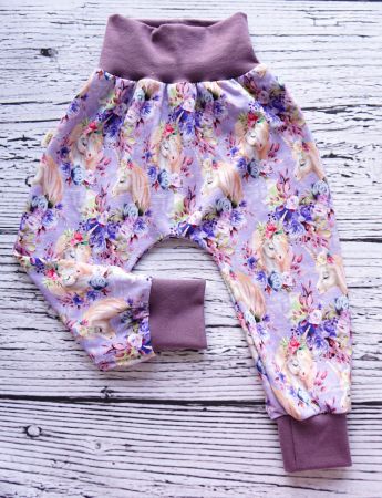 Pumphose mit Einhorn/Blumen 80/86 NEU