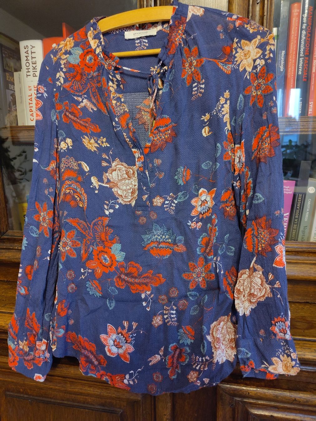 Camicette: Camicia Promod floreale blu e rossa S, 36 – Usato da Zürich venduto da Saf12